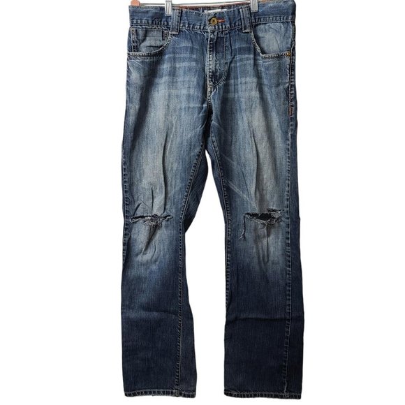 Vtg Levis SilverTab 90s Blue Denim Straight & Slim Distressed Jeans Men Sz 33x32 - Picture 1 of 12